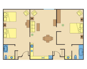 Hawthorn Suites Lake Buena Vista - Two Bedroom Vacation Rental floor plan