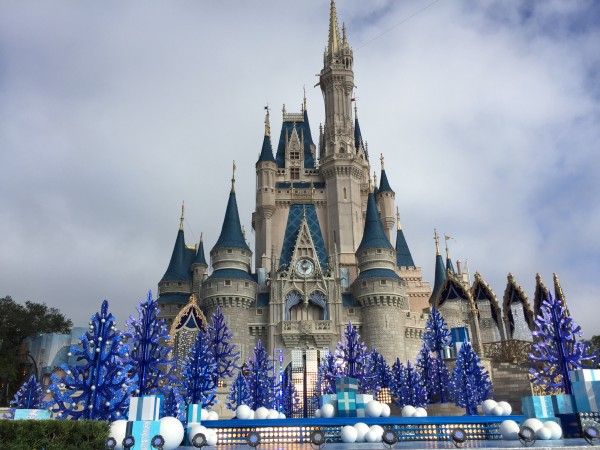 The Cinderella Castle already covered in lights! 